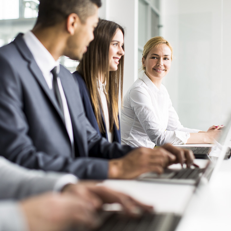 photo of a presentation in a conference room